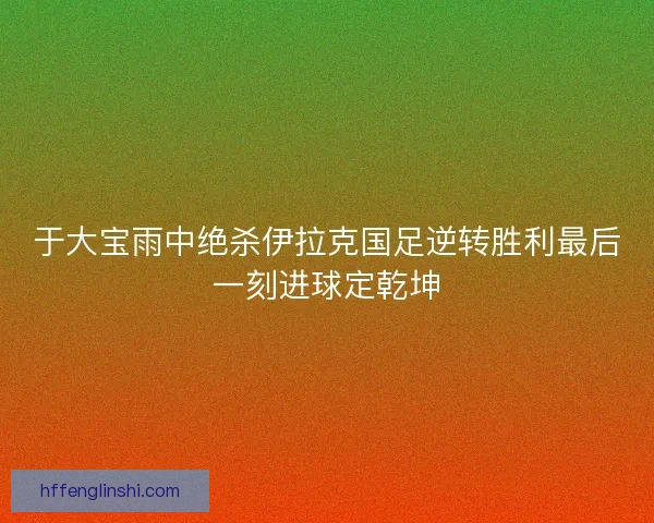 于大宝雨中绝杀伊拉克国足逆转胜利最后一刻进球定乾坤 于大宝雨中绝杀伊拉克国足逆转胜利最后一刻进球定乾坤